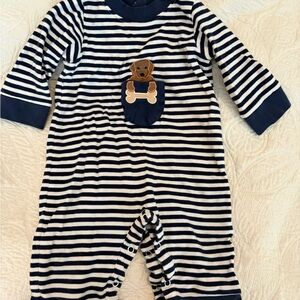 Claire & Charlie Navy & White Striped Puppy Pocket